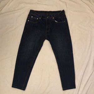 Indigo Dyed Prego Denim Jeans 34W 25L